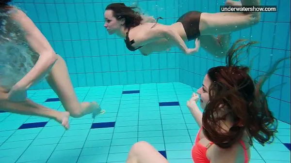 Watch 3 nude girls have fun in the water power Tube