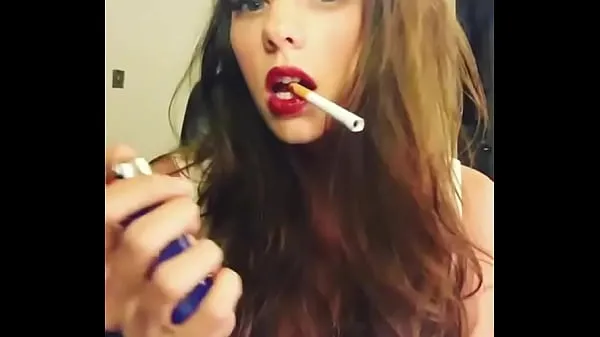 Watch Hot girl with sexy red lips power Tube