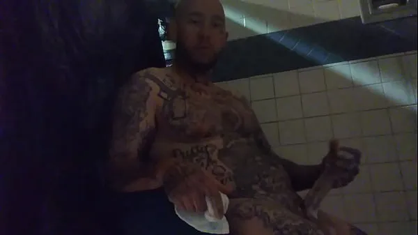 Watch In prison Stroking this Big White Dick in the shower power Tube