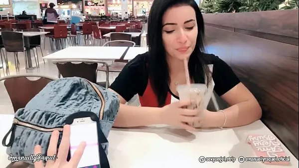 Watch Emanuelly Cumming in Public with interactive toy at Shopping Public female orgasm interactive toy girl with remote vibe outside power Tube