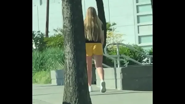 Watch Gringa walking in shorts down the street power Tube