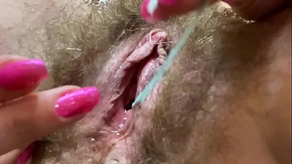 Watch i came twice during my p. ! close up hairy pussy big clit t. dripping wet orgasm power Tube
