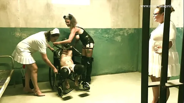 Watch Mistress April and other mistresses treating slaves in a prison power Tube