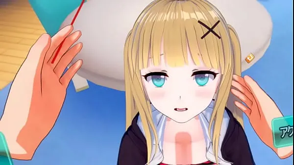Tonton Eroge Koikatsu! VR version] Cute and gentle blonde big breasts gal JK Eleanor (Orichara) is rubbed with her boobs 3DCG anime video Power Tube