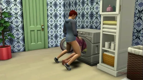 شاهد Sims 4, reale voiceover, cheating Step-mom stuck in washer while fucking step-son doggy أنبوب الطاقة