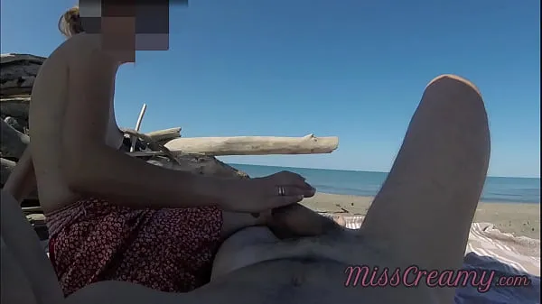 Watch Strangers caught my wife touching and masturbating my cock on a public nude beach - Real amateur french - MissCreamy power Tube