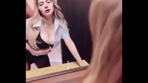 Watch Pim girl gets fucked in front of the mirror, her breasts are very big power Tube