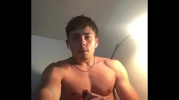 Watch Hot fit guy jerking off his big cock power Tube