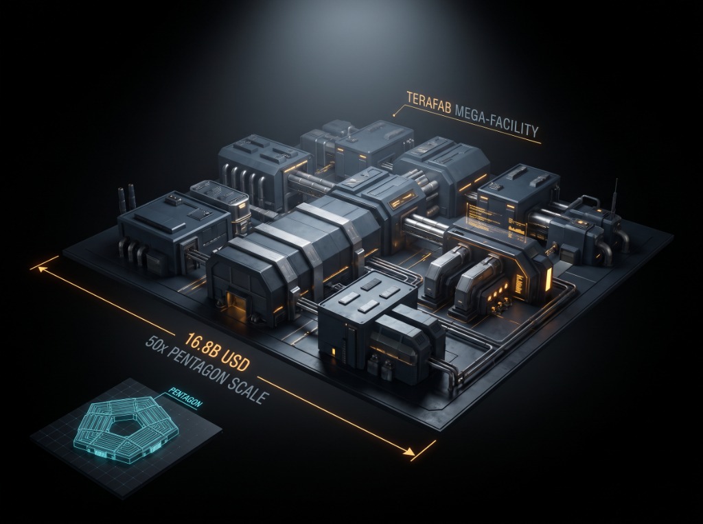 Terafab Mega-Facility Escala y Dimensiones